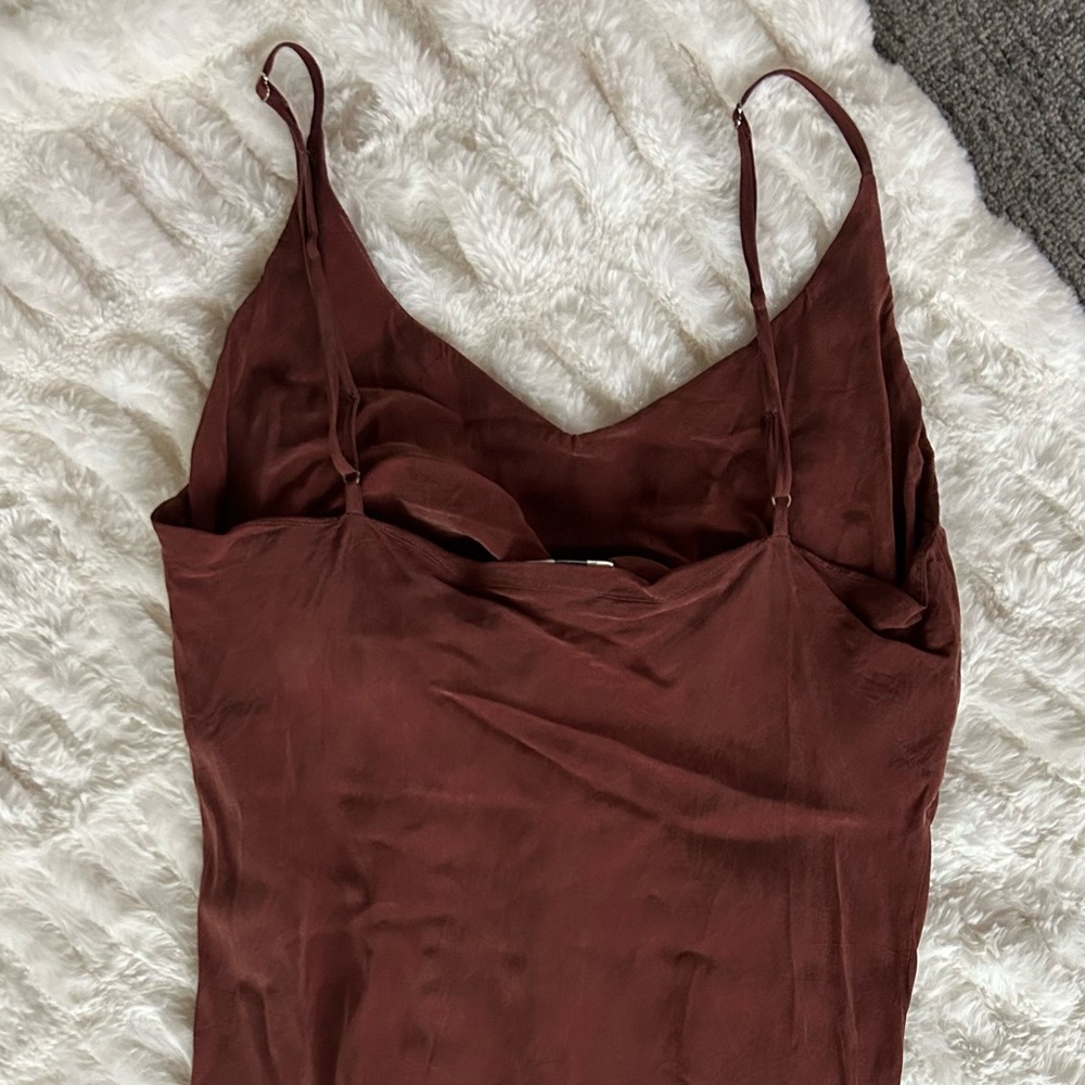 Ozma Cupro Anaise Slip Dress in Adobe - Picture 9 of 13